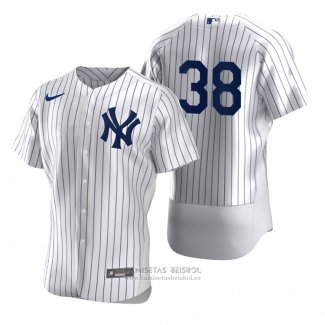 Camiseta Beisbol Hombre New York Yankees Andrew Heaney Autentico Primera Blanco