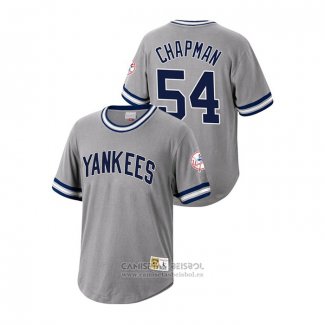 Camiseta Beisbol Hombre New York Yankees Aroldis Chapman Cooperstown Collection Gris