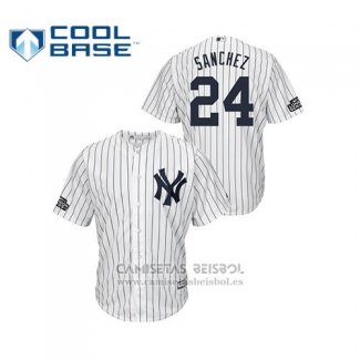 Camiseta Beisbol Hombre New York Yankees Gary Sanchez 2019 Cool Base Blanco