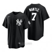Camiseta Beisbol Hombre New York Yankees Mickey Mantle Replica 2021 Negro