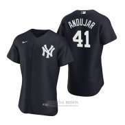Camiseta Beisbol Hombre New York Yankees Miguel Andujar Autentico Alterno 2020 Azul