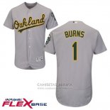 Camiseta Beisbol Hombre Oakland Athletics Billy Burns Gris Autentico Collection Flex Base Custom