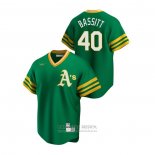 Camiseta Beisbol Hombre Oakland Athletics Chris Bassitt Cooperstown Collection Road Verde