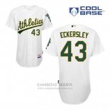 Camiseta Beisbol Hombre Oakland Athletics Dennis Eckersley 43 Blanco Primera Cool Base