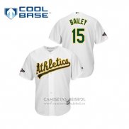 Camiseta Beisbol Hombre Oakland Athletics Primerar Bailey 2019 Postemporada Cool Base Blanco