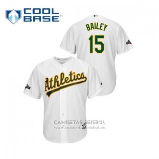 Camiseta Beisbol Hombre Oakland Athletics Primerar Bailey 2019 Postemporada Cool Base Blanco