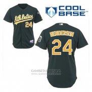 Camiseta Beisbol Hombre Oakland Athletics Rickey Henderson 24 Verde Alterno Cool Base