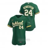 Camiseta Beisbol Hombre Oakland Athletics Rickey Henderson Autentico 2020 Alterno Verde
