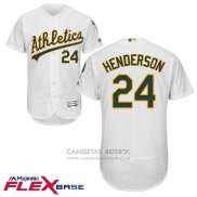 Camiseta Beisbol Hombre Oakland Athletics Rickey Henderson Blanco Flex Base
