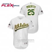 Camiseta Beisbol Hombre Oakland Athletics Stephen Piscotty 2019 Postemporada Flex Base Blanco