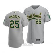 Camiseta Beisbol Hombre Oakland Athletics Stephen Piscotty Autentico Road 2020 Gris