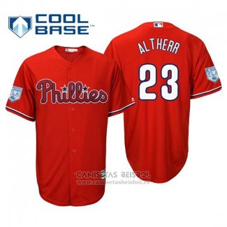 Camiseta Beisbol Hombre Philadelphia Phillies Aaron Altherr Cool Base Entrenamiento de Primavera 2019 Rojo