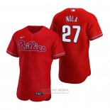 Camiseta Beisbol Hombre Philadelphia Phillies Aaron Nola Autentico Alterno 2020 Rojo