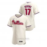 Camiseta Beisbol Hombre Philadelphia Phillies Rhys Hoskins Autentico 2020 Alterno Crema