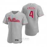 Camiseta Beisbol Hombre Philadelphia Phillies Scott Kingery Autentico 2020 Road Gris