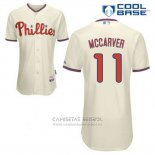 Camiseta Beisbol Hombre Philadelphia Phillies Tim Mccarver 11 Crema Alterno Cool Base