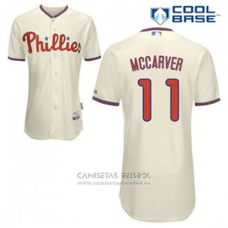 Camiseta Beisbol Hombre Philadelphia Phillies Tim Mccarver 11 Crema Alterno Cool Base