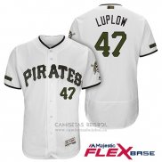 Camiseta Beisbol Hombre Pittsburgh Pirates Jordan Luplow Blanco 2018 Primera Alterno Flex Base