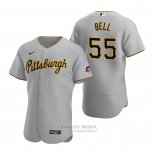 Camiseta Beisbol Hombre Pittsburgh Pirates Josh Bell Autentico Road Gris