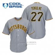 Camiseta Beisbol Hombre Pittsburgh Pirates Kent Tekulve 27 Gris Cool Base