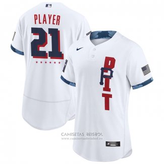 Camiseta Beisbol Hombre Pittsburgh Pirates Personalizada 2021 All Star Autentico Blanco