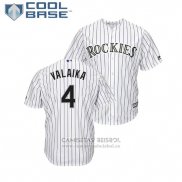 Camiseta Beisbol Hombre Rockies Pat Valaika Cool Base Primera Blanco