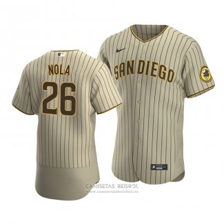 Camiseta Beisbol Hombre San Diego Padres Austin Nola Autentico Alterno Marron