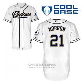 Camiseta Beisbol Hombre San Diego Padres Brandon Morrow 21 Blanco Primera Cool Base