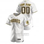 Camiseta Beisbol Hombre San Diego Padres Personalizada Autentico Alterno Blanco Marron