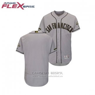 Camiseta Beisbol Hombre San Francisco Giants 2018 Dia de los Caidos Flex Base Gris