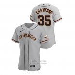 Camiseta Beisbol Hombre San Francisco Giants Brandon Crawford Autentico 2020 Road Gris