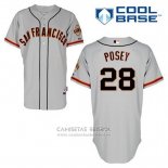 Camiseta Beisbol Hombre San Francisco Giants Buster Posey 28 Gris Cool Base