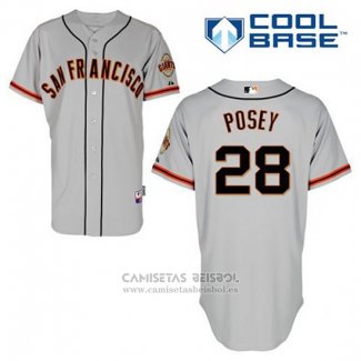 Camiseta Beisbol Hombre San Francisco Giants Buster Posey 28 Gris Cool Base