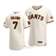 Camiseta Beisbol Hombre San Francisco Giants Donovan Solano Autentico Primera Crema