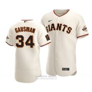 Camiseta Beisbol Hombre San Francisco Giants Kevin Gausman Autentico Primera Crema