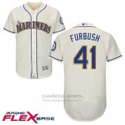 Camiseta Beisbol Hombre Seattle Mariners Autentico Charlie Furbush Crema Flex Base