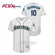 Camiseta Beisbol Hombre Seattle Mariners Edwin Encarnacion 150th Aniversario Patch Flex Base Blanco