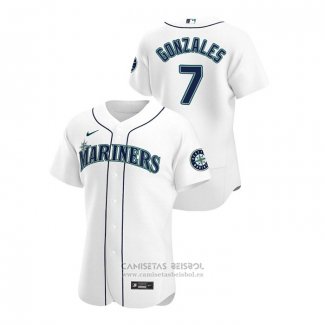 Camiseta Beisbol Hombre Seattle Mariners Marco Gonzales Autentico 2020 Primera Blanco