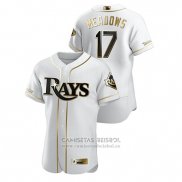 Camiseta Beisbol Hombre Tampa Bay Rays Austin Meadows Golden Edition Autentico Blanco