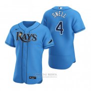 Camiseta Beisbol Hombre Tampa Bay Rays Blake Snell Alterno Autentico 2020 Azul