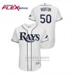 Camiseta Beisbol Hombre Tampa Bay Rays Charlie Morton Flex Base Autentico Collezione Blanco