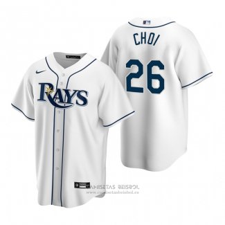 Camiseta Beisbol Hombre Tampa Bay Rays Ji Man Choi Replica Primera Blanco