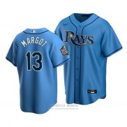 Camiseta Beisbol Hombre Tampa Bay Rays Manuel Margot Replica Alterno 2020 Azul