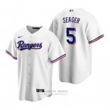 Camiseta Beisbol Hombre Texas Rangers Corey Seager Replica Primera Blanco