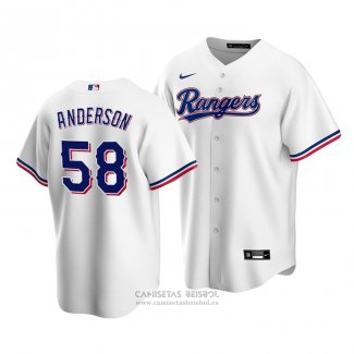 Camiseta Beisbol Hombre Texas Rangers Drew Anderson Replica Primera Blanco