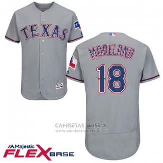 Camiseta Beisbol Hombre Texas Rangers Mitch Moreland Gris Autentico Collection Flex Base