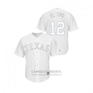 Camiseta Beisbol Hombre Texas Rangers Rougned Odor 2019 Players Weekend Replica Blanco