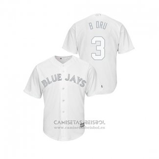 Camiseta Beisbol Hombre Toronto Blue Jays Brandon Drury 2019 Players Weekend Replica Blanco