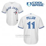 Camiseta Beisbol Hombre Toronto Blue Jays Kevin Pillar 11 Blanco Primera Cool Base