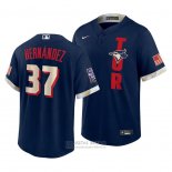Camiseta Beisbol Hombre Toronto Blue Jays Teoscar Hernandez 2021 All Star Replica Azul